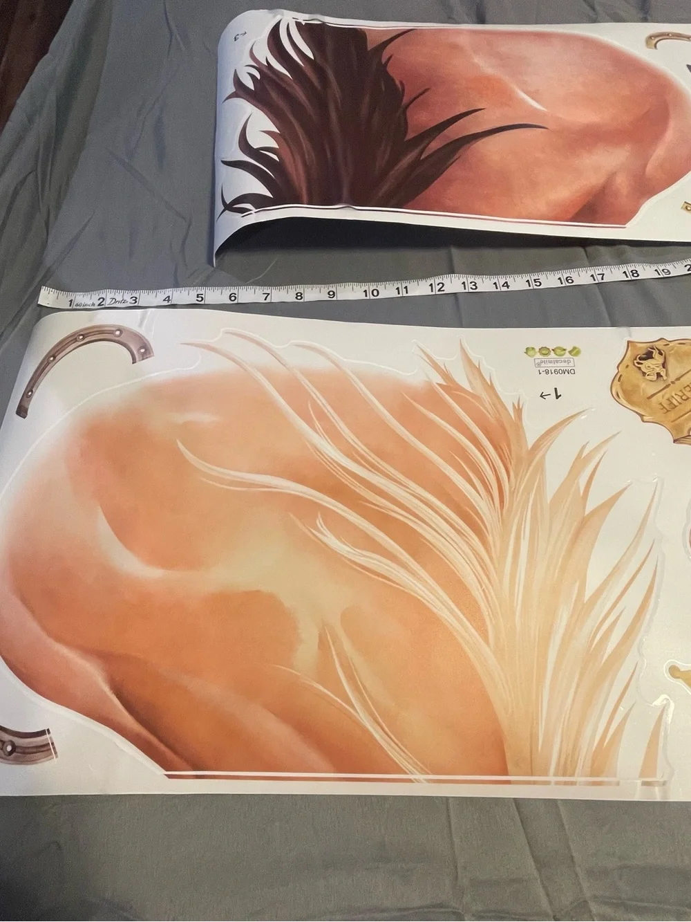 Palomino Horse Head Peel-and-Stick Wall Decal Set in Tan and Brown